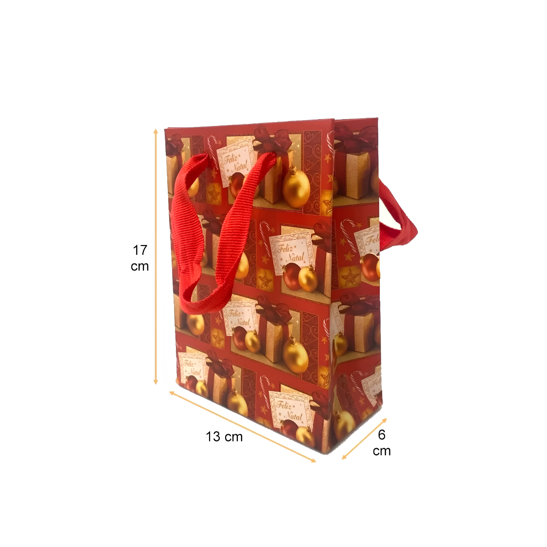 Bolsa de papel de lujo Navidad 13X17X6 con medidas