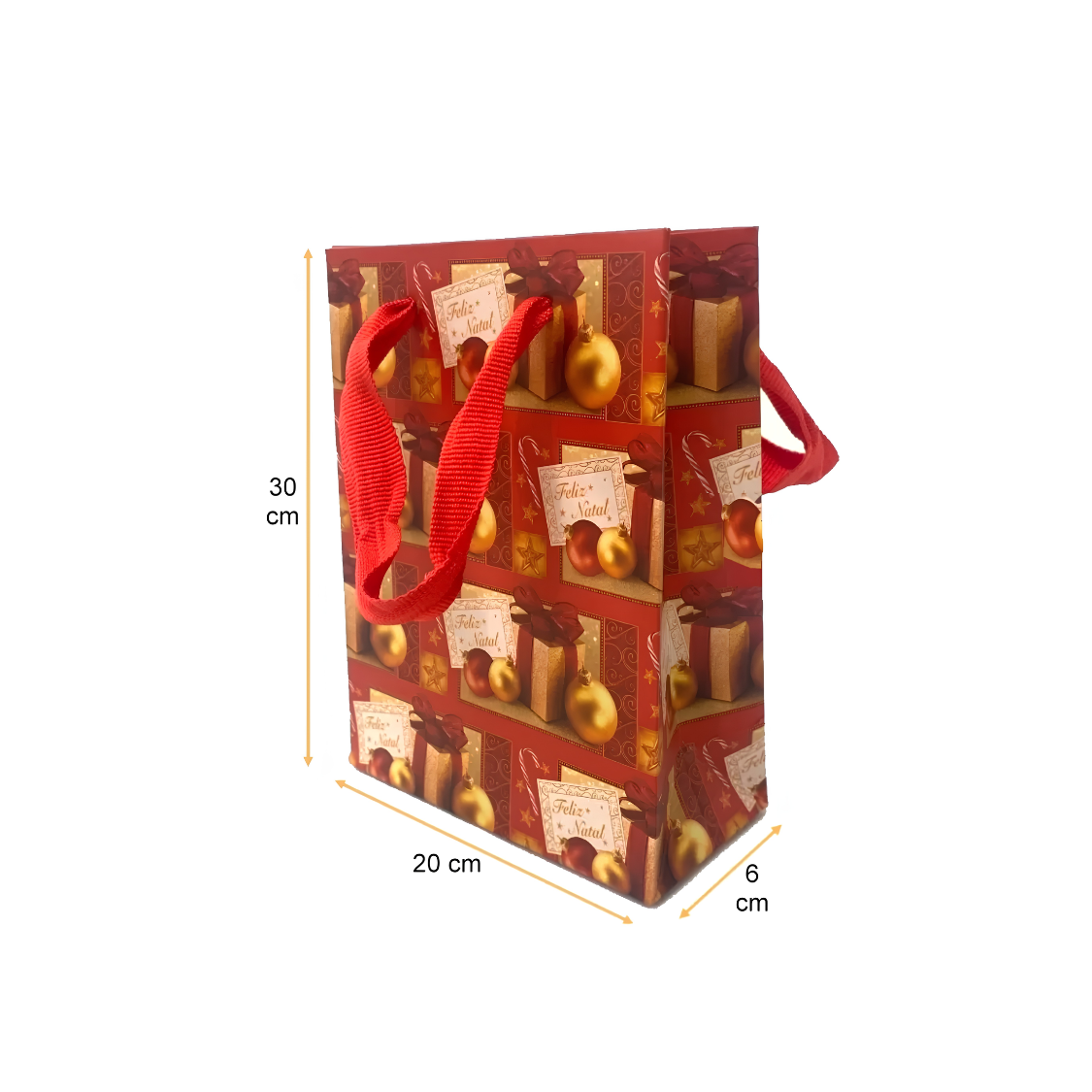 Bolsa de papel de lujo Navidad 20X30X6 con medidas