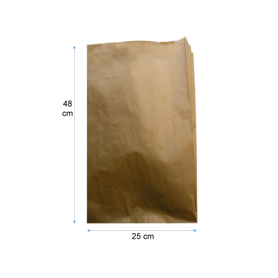 Saco de papel kraft 25x48 cm con medidas