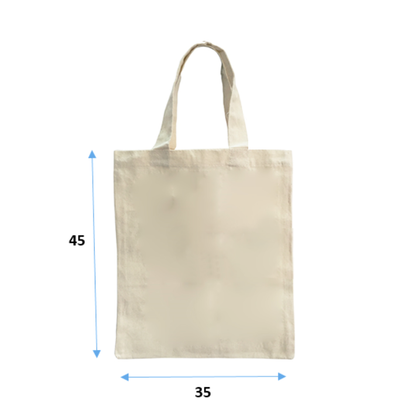 Medidas de la bolsa de algodón crudo: 35 x 45 cm