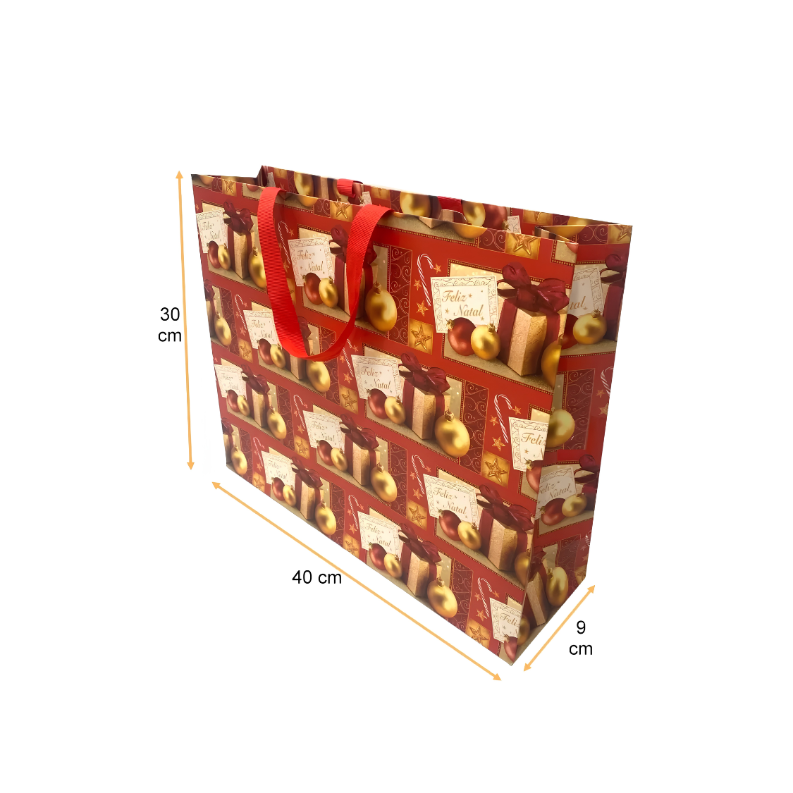 Bolsa de papel de lujo Navidad 40X30X9 con medidas