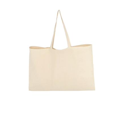 Bolsa de algodón crudo 58x40 cm con fuelle de 10 cm de fondo